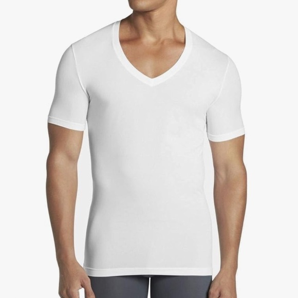Tommy John Short Sleeve Deep V Tee 2.0, White, size XL NWT - Picture 1 of 3